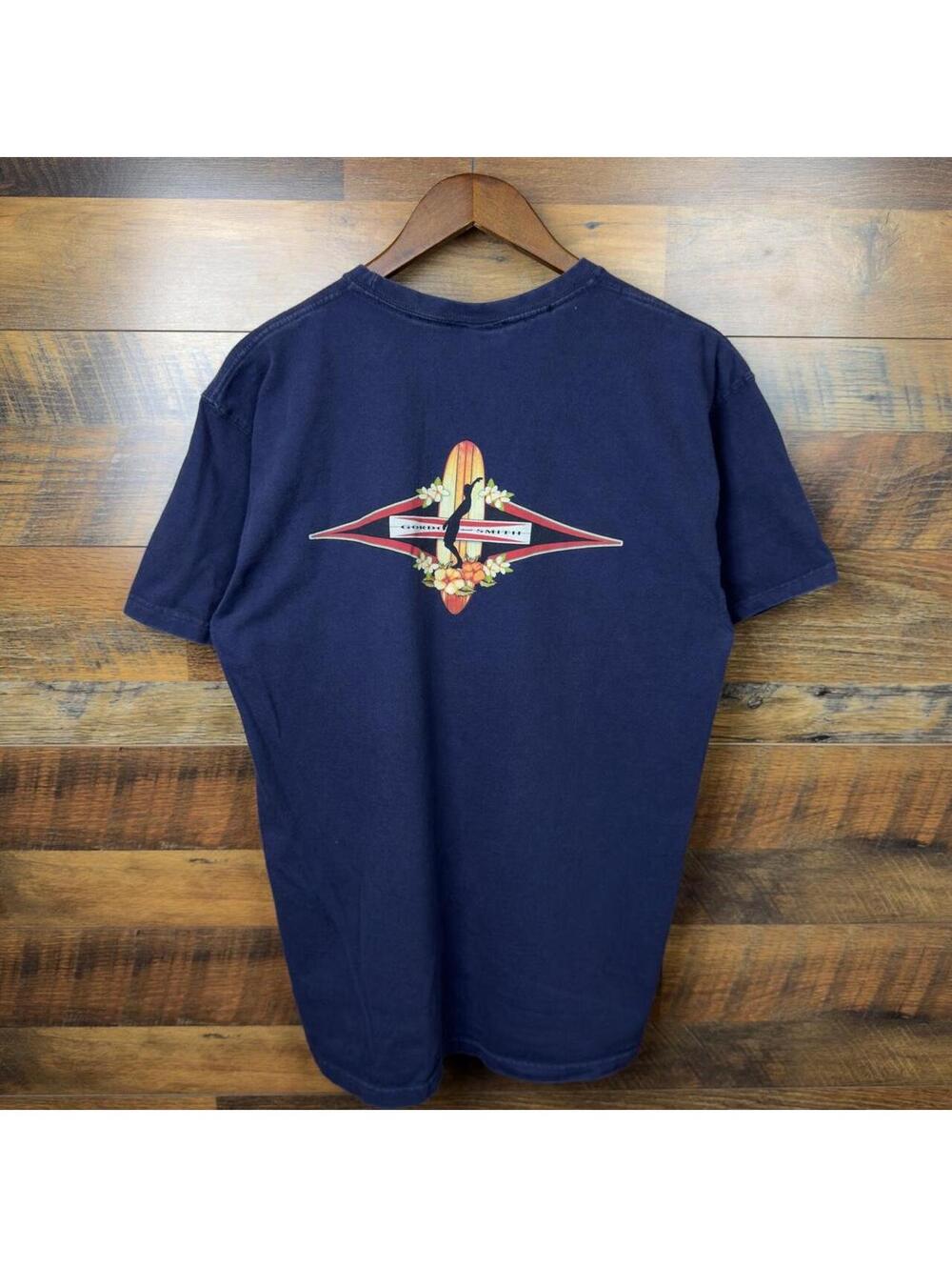 Vintage 90s Gordon & Smith G&S Surf T-Shirt Medium USA Made Navy